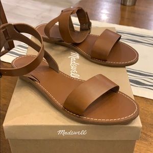 Madewell Brown leather ankle sandals
